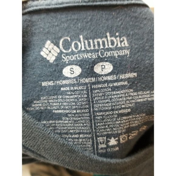 Columbia T-Shirt Adult S Small Blue Spell Out Logo Omni-Wick Lightweight Mens - Picture 3 of 3